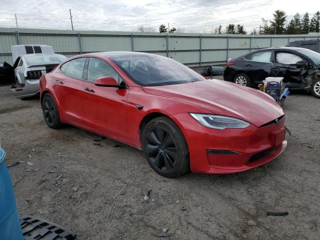 5YJSA1E56MF440554 - 2021 TESLA MODEL S წითელი ფოტო 4