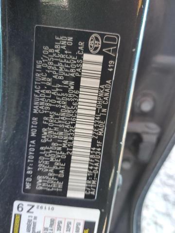 2T1LR32E16C556376 - 2006 TOYOTA COROLLA MA BASE BLACK photo 13