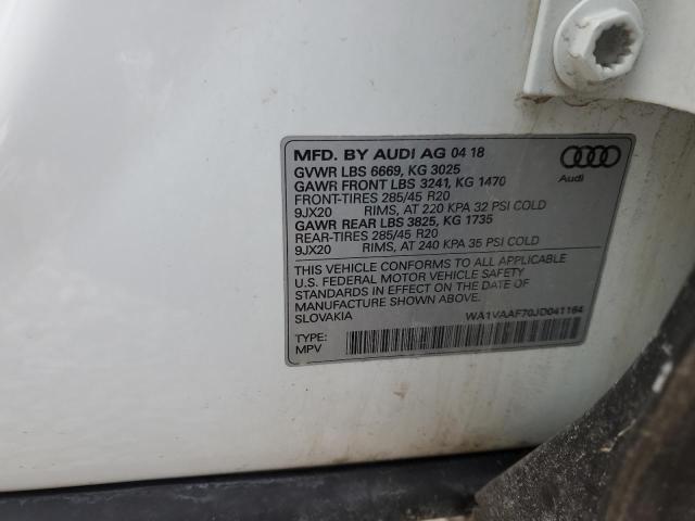 WA1VAAF70JD041164 - 2018 AUDI Q7 PRESTIGE 白色 照片 12