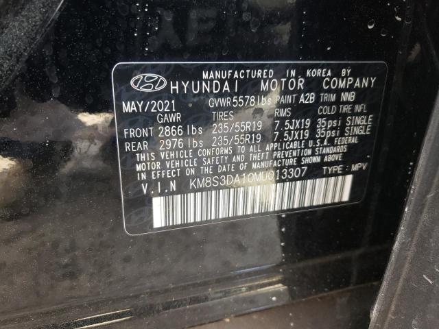 KM8S3DA10MU013307 - 2021 HYUNDAI SANTA FE SEL PREMIUM BLACK photo 13