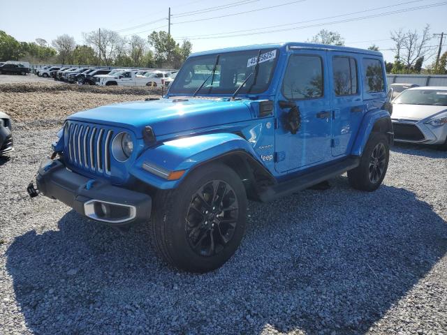 1C4JJXP61NW183725 - 2022 JEEP WRANGLER U SAHARA 4XE BLUE photo 1