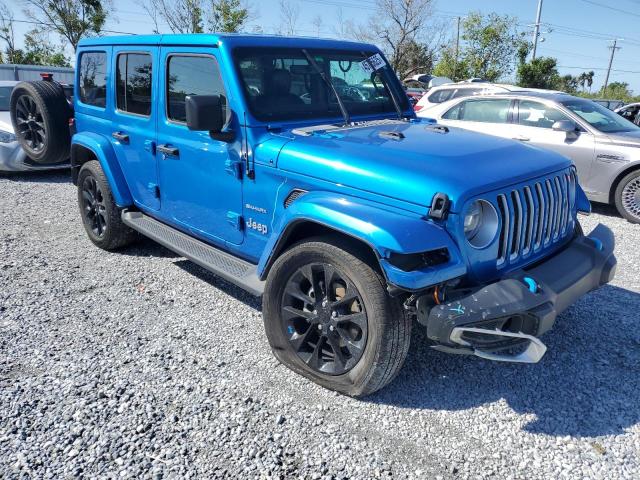 1C4JJXP61NW183725 - 2022 JEEP WRANGLER U SAHARA 4XE BLUE photo 4
