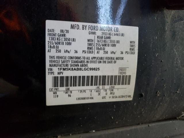 1FM5K8AB8LGC99825 - 2020 FORD EXPLORER POLICE INTERCEPTOR Екі түсті фото 13