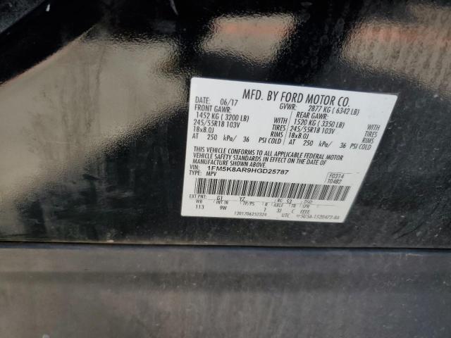 1FM5K8AR9HGD25787 - 2017 FORD EXPLORER POLICE INTERCEPTOR BLACK photo 14