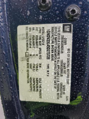 1GNDV23L45D273728 - 2005 CHEVROLET UPLANDER LS 蓝色 照片 13