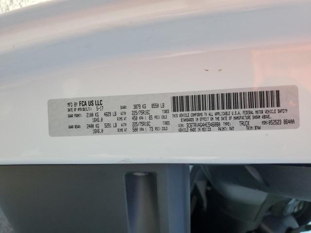 3C6TRVAG4HE546080 - 2017 RAM PROMASTER 1500 STANDARD WHITE photo 13