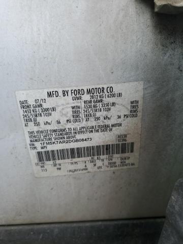 1FM5K7AR2DGB08473 - 2013 FORD EXPLORER POLICE INTERCEPTOR 白色 照片 13