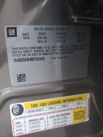 1G4GE5ED4BF225445 - 2011 BUICK LACROSSE CXS GRAY photo 12