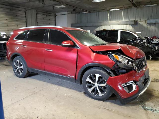 5XYPHDA50HG337203 - 2017 KIA SORENTO EX RED photo 4