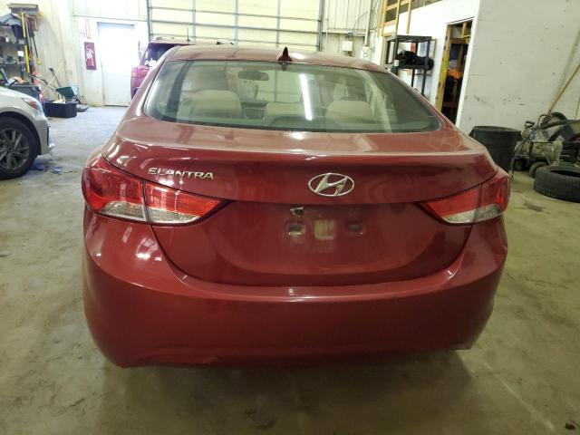 KMHDH4AE1BU101096 - 2011 HYUNDAI ELANTRA GLS RED photo 6