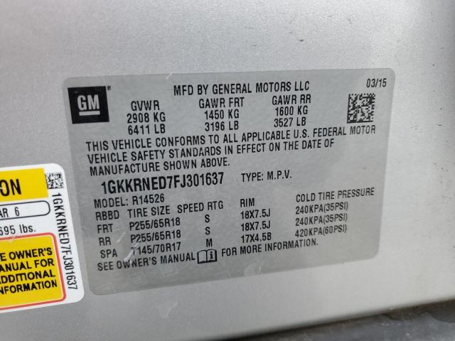 1GKKRNED7FJ301637 - 2015 GMC ACADIA SLE SILVER photo 13