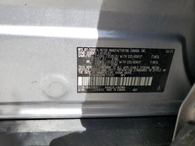 2T3W1RFV7MC170437 - 2021 TOYOTA RAV4 XLE SILVER photo 13