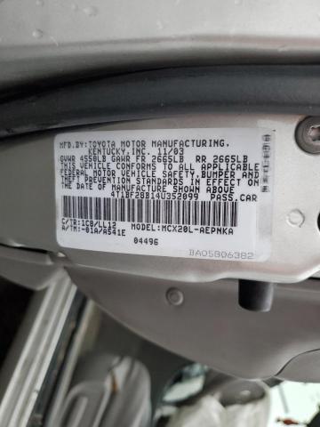 4T1BF28B14U352099 - 2004 TOYOTA AVALON XL SILVER photo 12