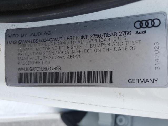 WAUHGAFC1EN037698 - 2014 AUDI A6 PRESTIGE თეთრი ფოტო 13