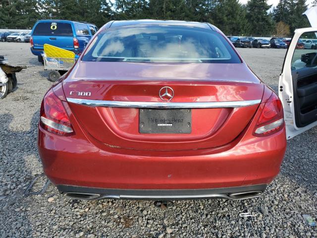 55SWF4JB5GU133878 - 2016 MERCEDES-BENZ C 300 RED photo 6