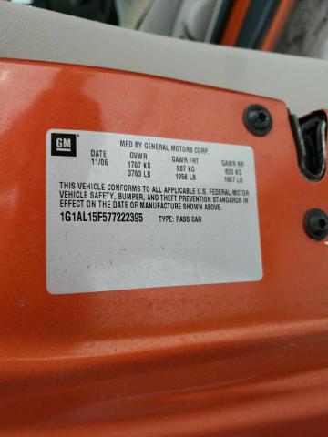 1G1AL15F577222395 - 2007 CHEVROLET COBALT LT ORANGE photo 12