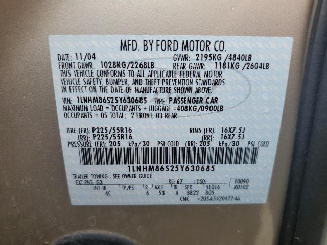 1LNHM86S25Y630685 - 2005 LINCOLN LS 金色 照片 14