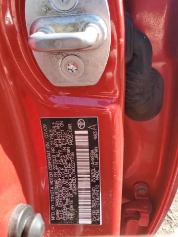 JTDKN3DU7A0027738 - 2010 TOYOTA PRIUS RED photo 12