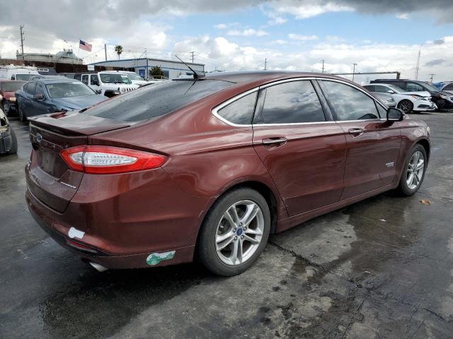 3FA6P0SU2FR284140 - 2015 FORD FUSION TITANIUM PHEV BURGUNDY photo 3