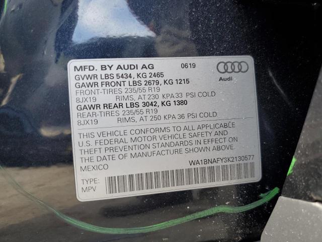 WA1BNAFY3K2130577 - 2019 AUDI Q5 PREMIUM PLUS BLUE photo 12