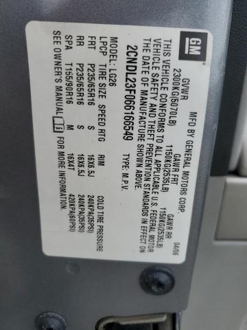 2CNDL23F066166549 - 2006 CHEVROLET EQUINOX LS GRAY photo 14