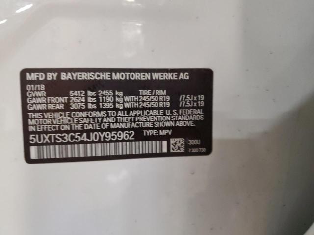 5UXTS3C54J0Y95962 - 2018 BMW X3 XDRIVEM40I أبيض صورة 13