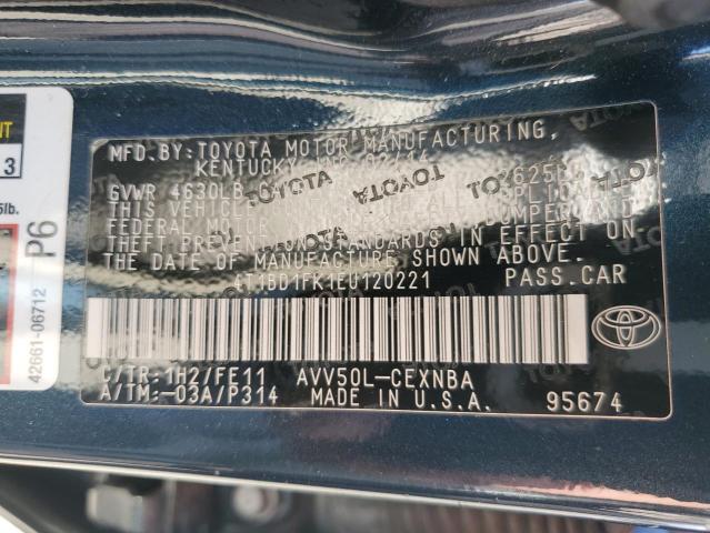 4T1BD1FK1EU120221 - 2014 TOYOTA CAMRY HYBRID CHARCOAL photo 13