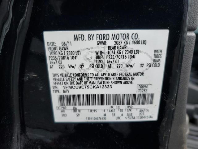 1FMCU9E75CKA12323 - 2012 FORD ESCAPE LIMITED BLACK photo 13