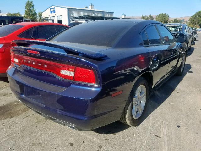 2C3CDXHG9DH625899 - 2013 DODGE CHARGER SXT BLUE photo 4