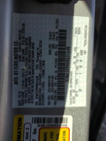 3LN6L5E99HR631648 - 2017 LINCOLN MKZ RESERVE ვერცხლისფერი ფოტო 13