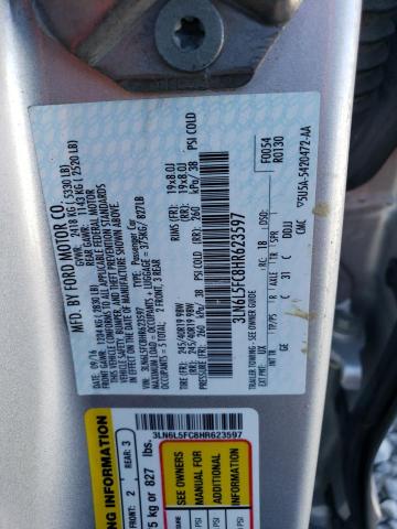 3LN6L5FC8HR623597 - 2017 LINCOLN MKZ RESERVE ვერცხლისფერი ფოტო 12