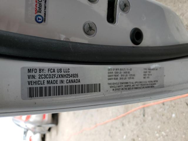 2C3CDZFJXNH254926 - 2022 DODGE CHALLENGER R/T SCAT PACK WHITE photo 13