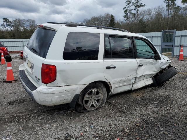 5FNYF18505B006817 - 2005 HONDA PILOT EXL WHITE photo 3