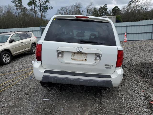 5FNYF18505B006817 - 2005 HONDA PILOT EXL WHITE photo 6