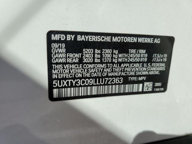 5UXTY3C09LLU72363 - 2020 BMW X3 SDRIVE30I WHITE photo 14