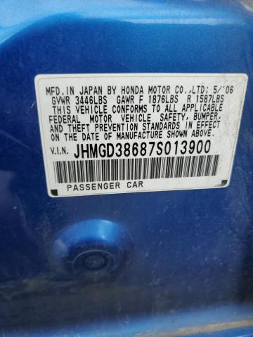 JHMGD38687S013900 - 2007 HONDA FIT S 蓝色 照片 12