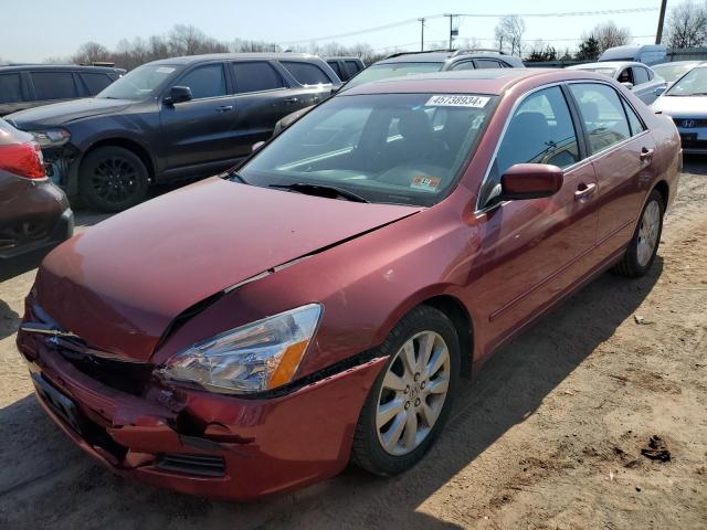 1HGCM66577A091328 - 2007 HONDA ACCORD EX RED photo 1