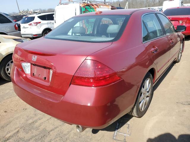 1HGCM66577A091328 - 2007 HONDA ACCORD EX RED photo 3