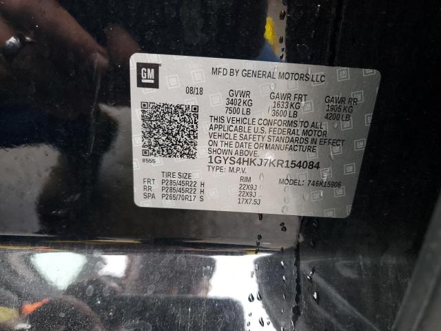 1GYS4HKJ7KR154084 - 2019 CADILLAC ESCALADE ESV LUXURY BLACK photo 12