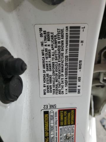 1HGFA169X8L091339 - 2008 HONDA CIVIC EXL თეთრი ფოტო 12