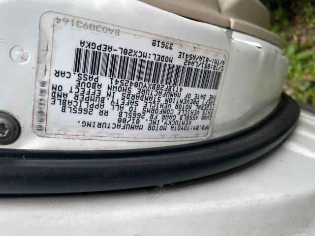 4T1BF28BXYU042541 - 2000 TOYOTA AVALON XL WHITE photo 10