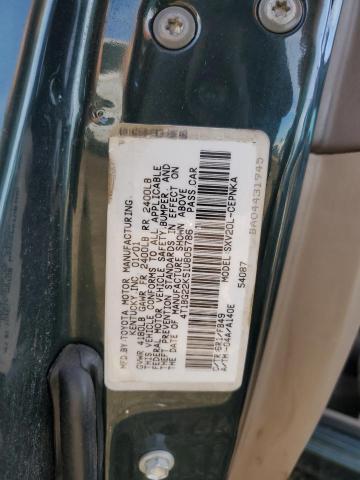 4T1BG22K51U805786 - 2001 TOYOTA CAMRY CE GREEN photo 12