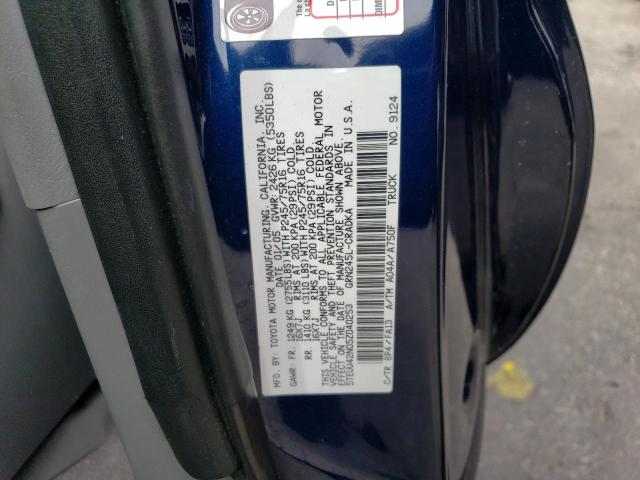 5TEUU42N05Z040253 - 2005 TOYOTA TACOMA ACCESS CAB 蓝色 照片 12