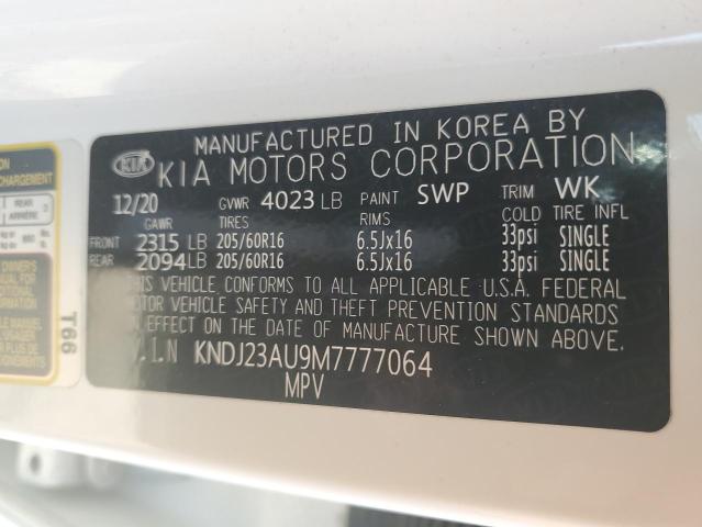 KNDJ23AU9M7777064 - 2021 KIA SOUL LX WHITE photo 13