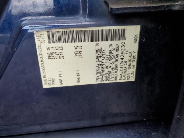 1N4AL21E29N429230 - 2009 NISSAN ALTIMA 2.5 BLUE photo 12