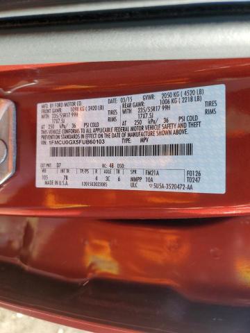 1FMCU0GX5FUB60103 - 2015 FORD ESCAPE SE RED photo 13