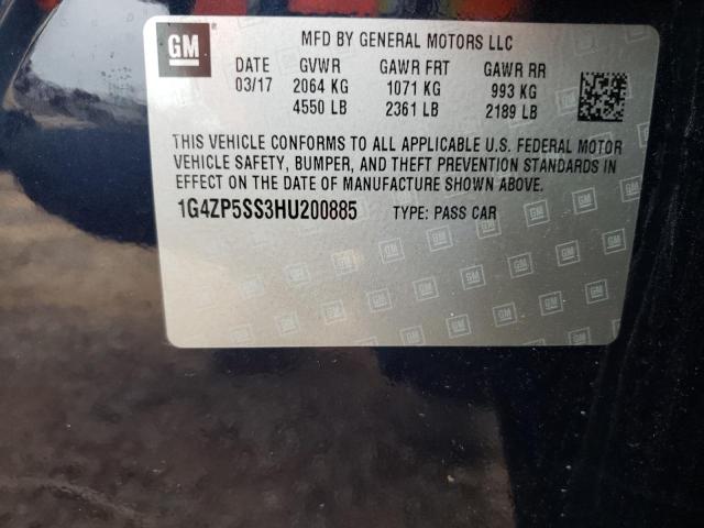 1G4ZP5SS3HU200885 - 2017 BUICK LACROSSE ESSENCE BLUE photo 12