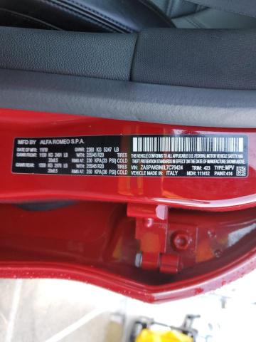 ZASPAKBN0L7C76424 - 2020 ALFA ROMEO STELVIO TI 红色 照片 13