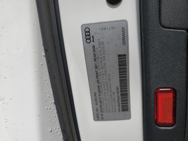 WAUB4CF56JA100761 - 2018 AUDI S5 PREMIUM PLUS თეთრი ფოტო 12