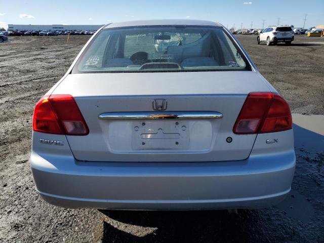 JHMES16571S010148 - 2001 HONDA CIVIC LX SILVER photo 6